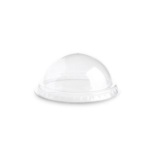 DOME LID WITHOUT HOLE R-PET TRANSPARENT