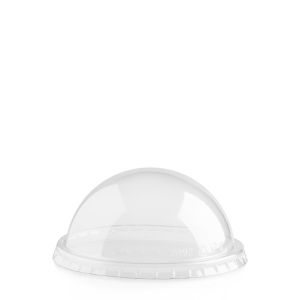 DOME LID WITHOUT HOLE R-PET TRANSPARENT