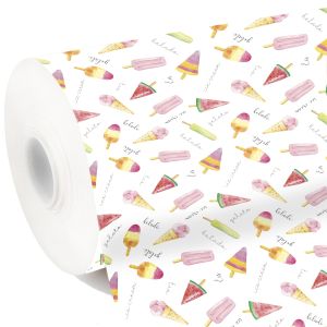 WEIßES ROLLENPAPIER ZUM EINSCHLAGEN MIT MOTIV “MADELINE”  H50CM – 50 GR IN ROLLE À 15 KG