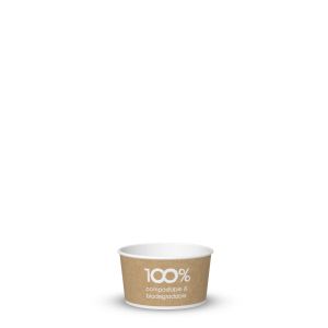 POT EN CARTON COMPOSTABLE 90 cc PAP-PLA OPAQUE HAVANA