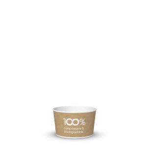 POT EN CARTON COMPOSTABLE 190 cc PAP-PLA OPAQUE HAVANA