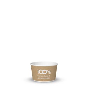 POT EN CARTON COMPOSTABLE 250 cc PAP-PLA OPAQUE HAVANA