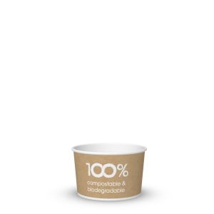 POT EN CARTON COMPOSTABLE 370 cc PAP-PLA OPAQUE HAVANA